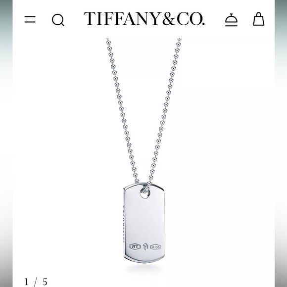 Tiffany & Co. Jewelry - Tiffany & Co. 1837 Silver Dogtag Pendant Necklace - Sterling Silver